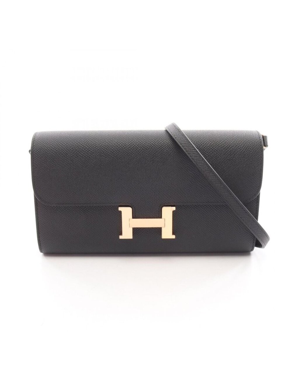 Hermes Shoulder Bag Constance Long to Go Black Leather